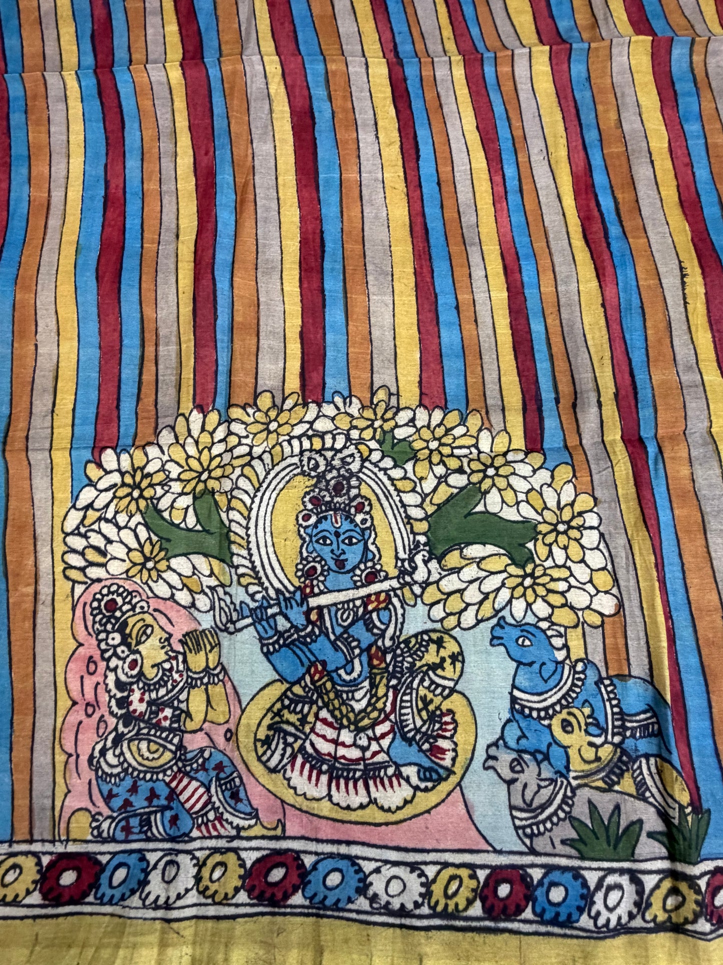 Penkalamkari silkcotton blouse material