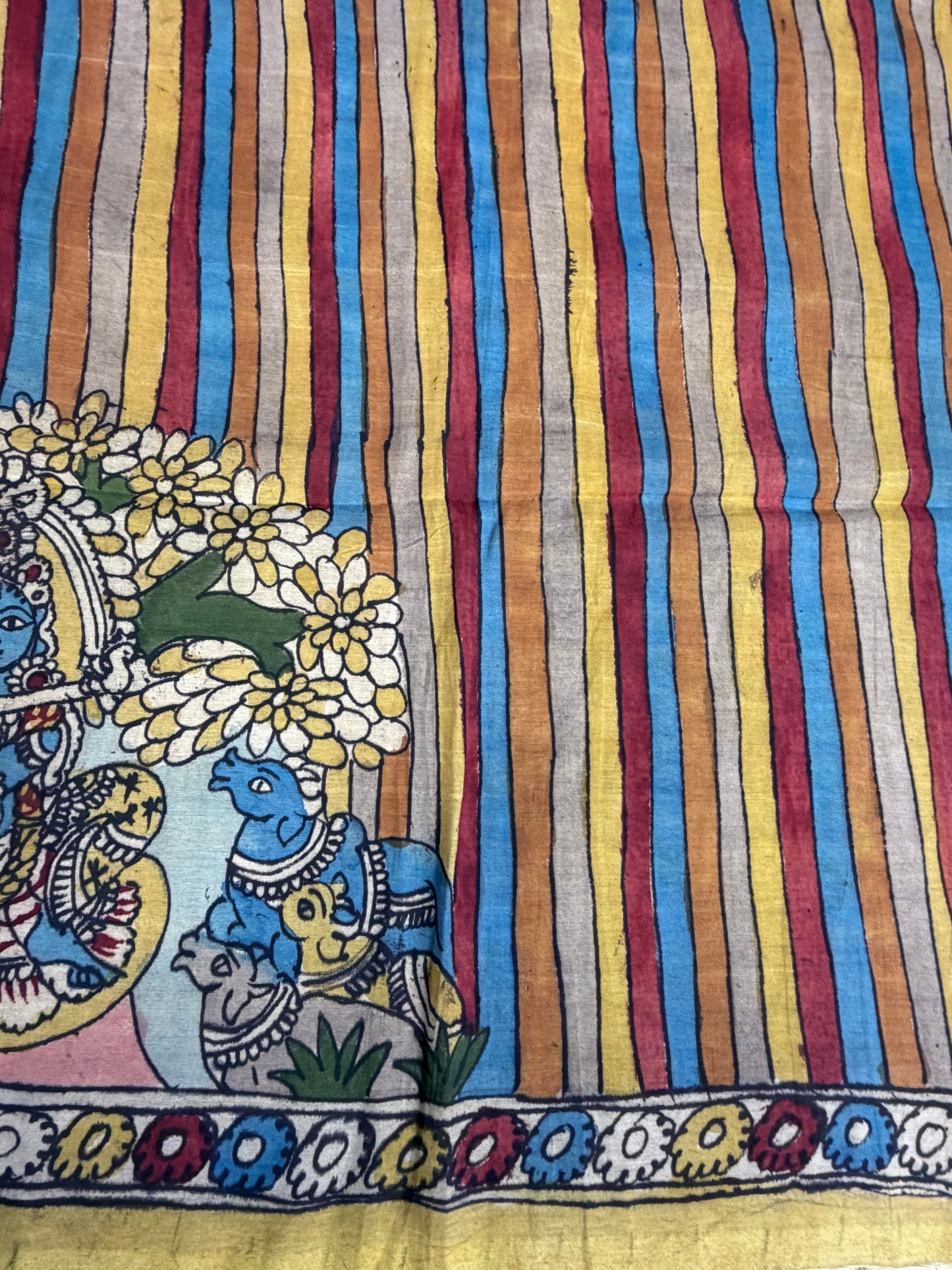 Penkalamkari silkcotton blouse material