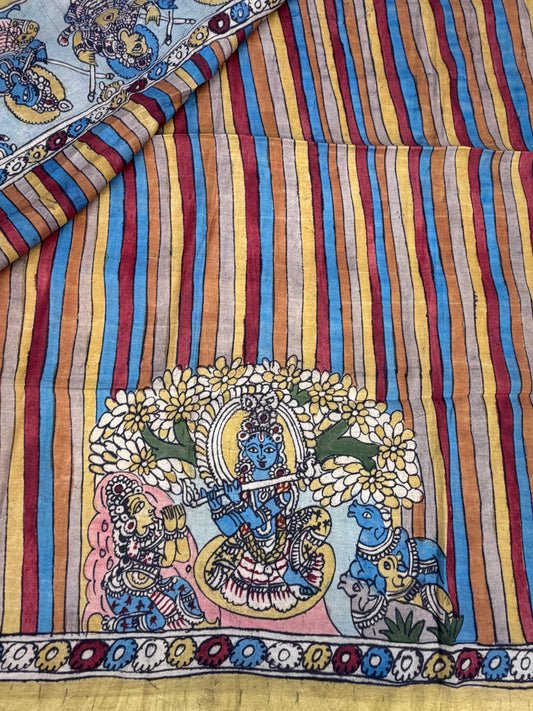 Penkalamkari silkcotton blouse material