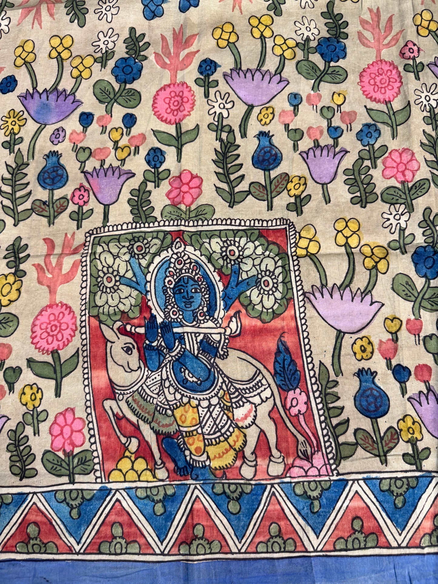 Penkalamkari silkcotton blouse material