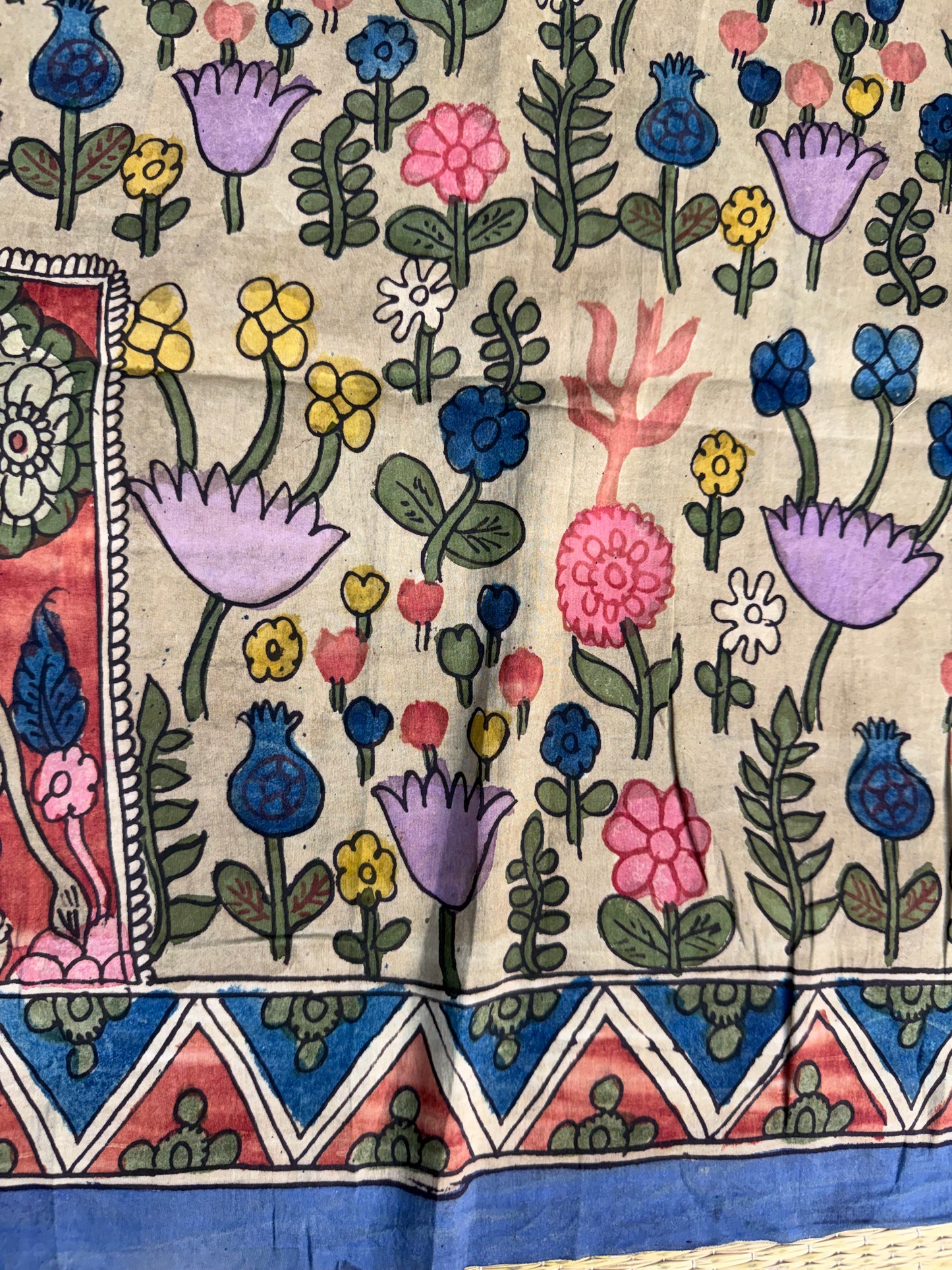 Penkalamkari silkcotton blouse material