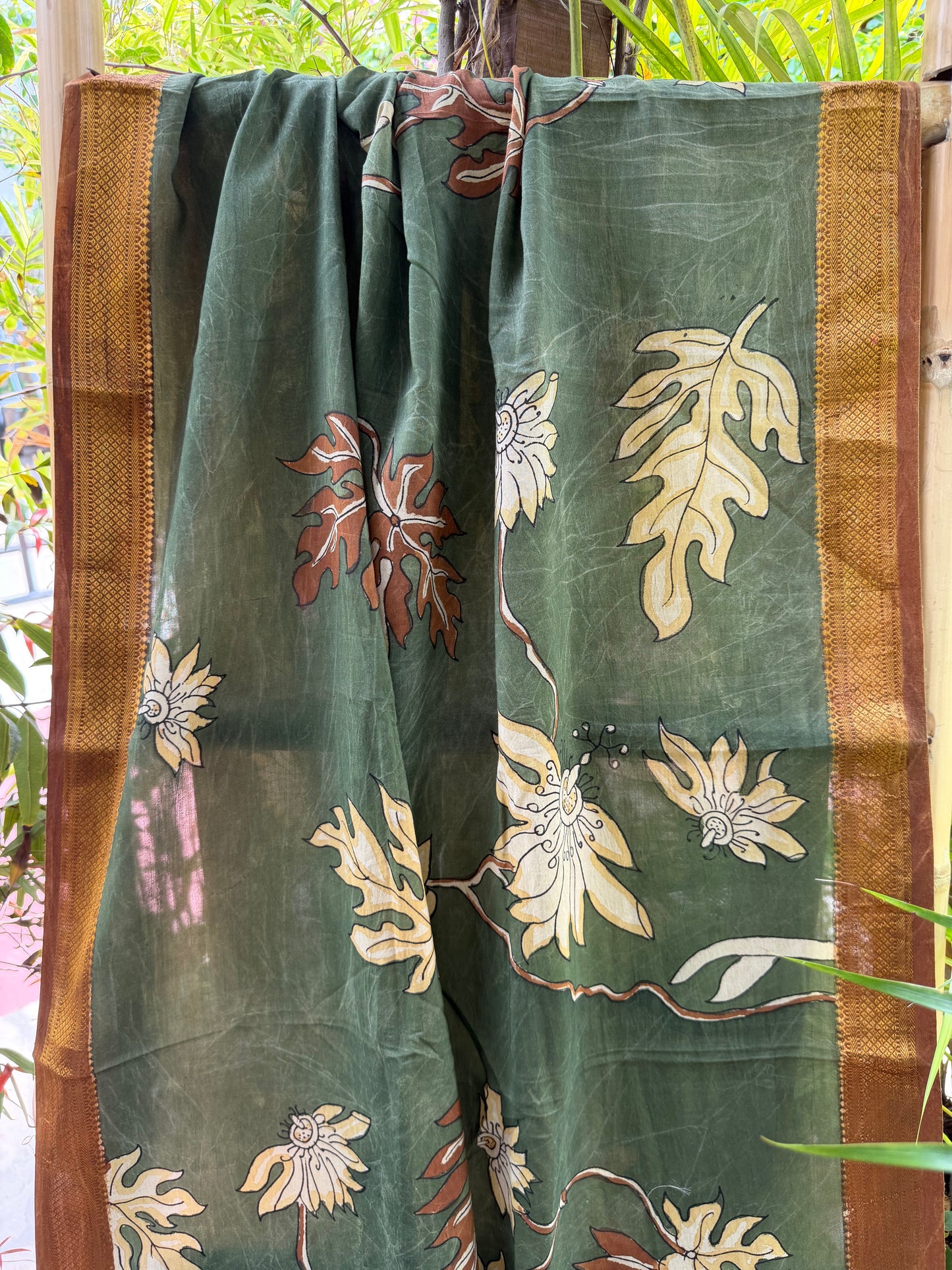 Bangalore silk penkalamkari dupatta