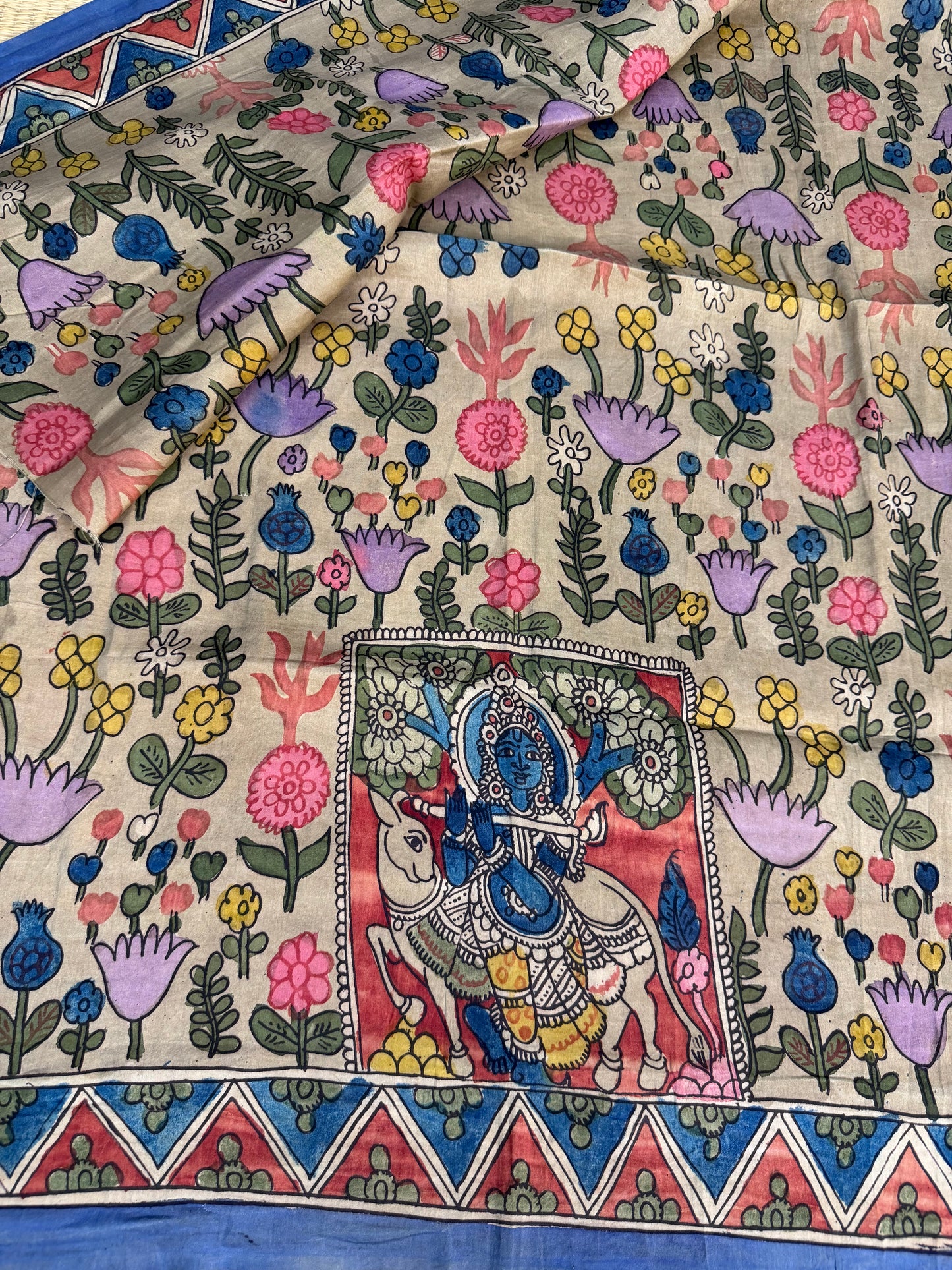 Penkalamkari silkcotton blouse material