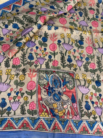 Penkalamkari silkcotton blouse material