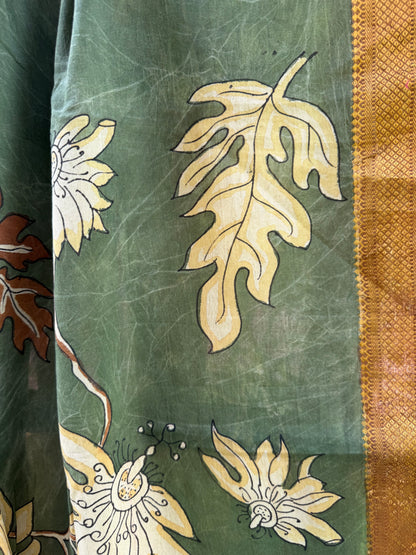 Bangalore silk penkalamkari dupatta