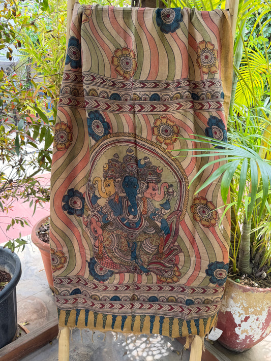 Bangalore silk penkalamkari dupatta