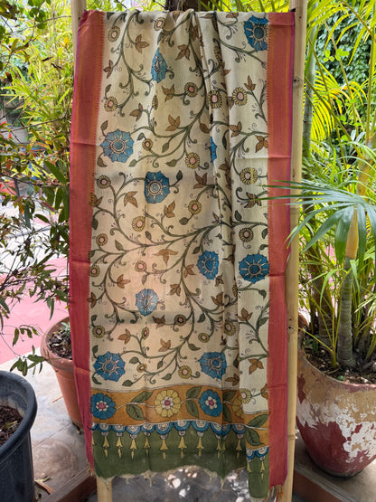 Bangalore silk penkalamkari dupatta