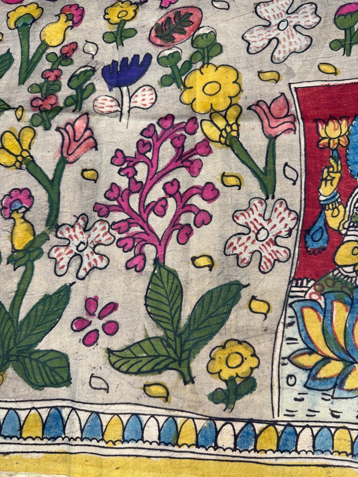 Penkalamkari silkcotton blouse material