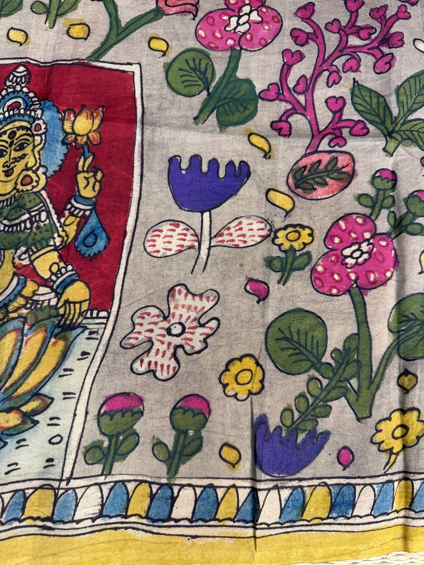 Penkalamkari silkcotton blouse material