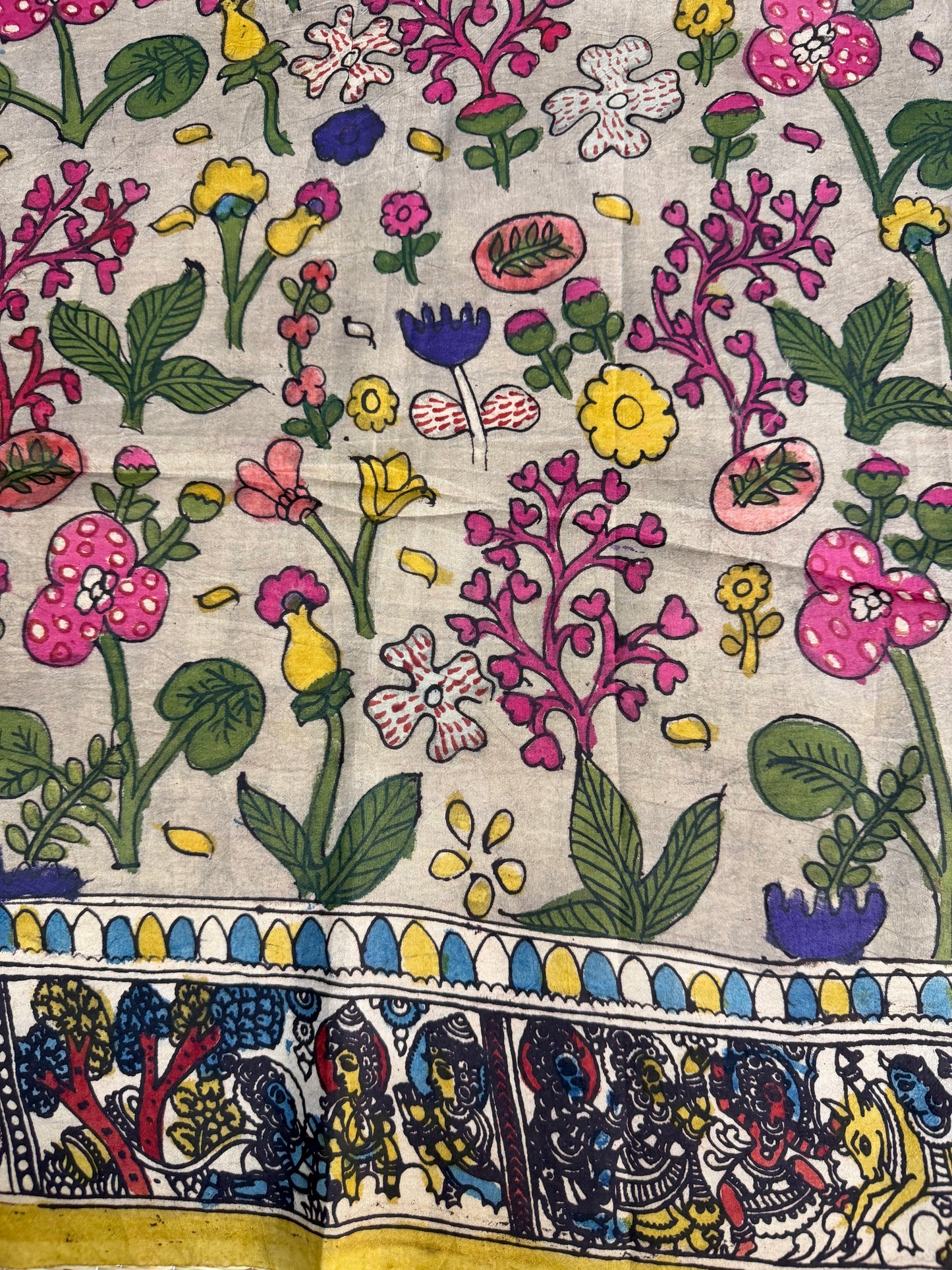 Penkalamkari silkcotton blouse material