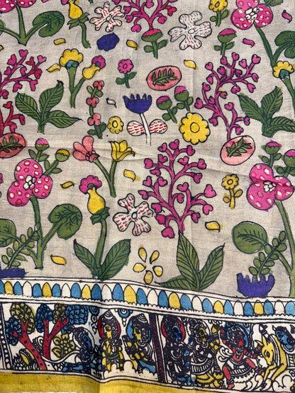 Penkalamkari silkcotton blouse material