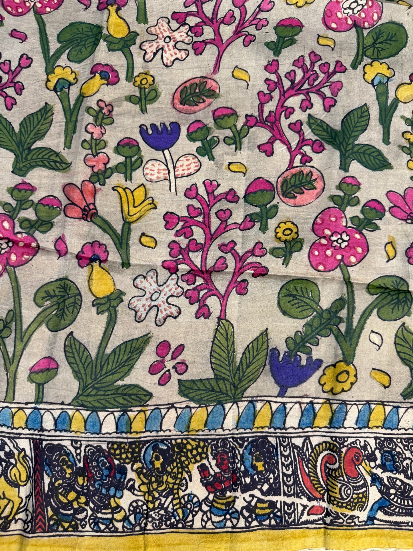 Penkalamkari silkcotton blouse material