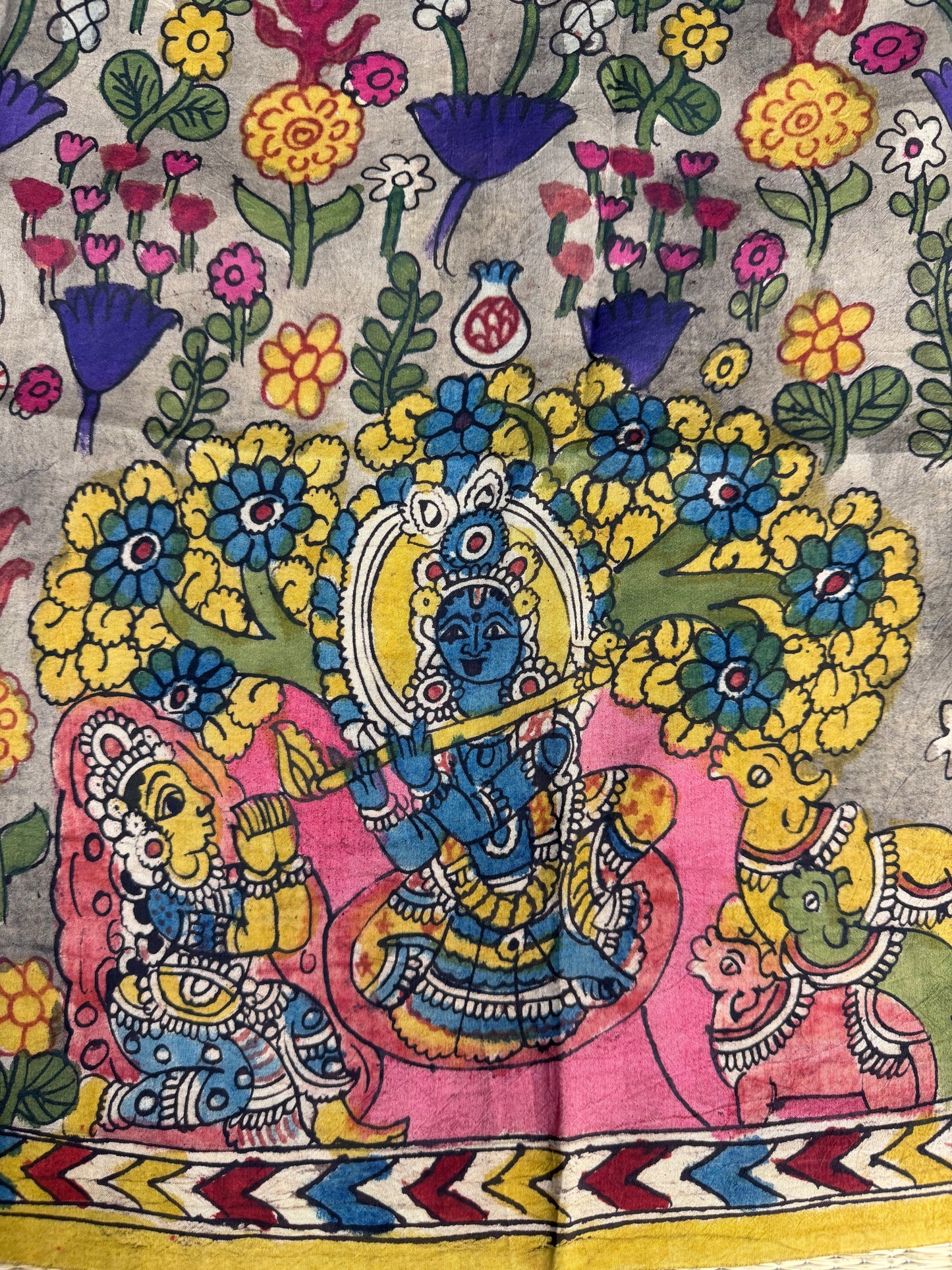 Penkalamkari silkcotton blouse material