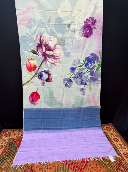 Pure Silk Kanjeeveram with digital print