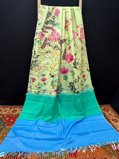 Pure Silk Kanjeeveram with digital print