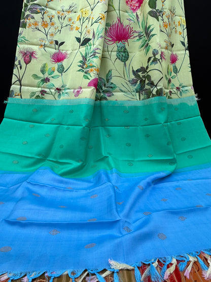 Pure Silk Kanjeeveram with digital print