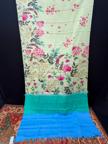 Pure Silk Kanjeeveram with digital print