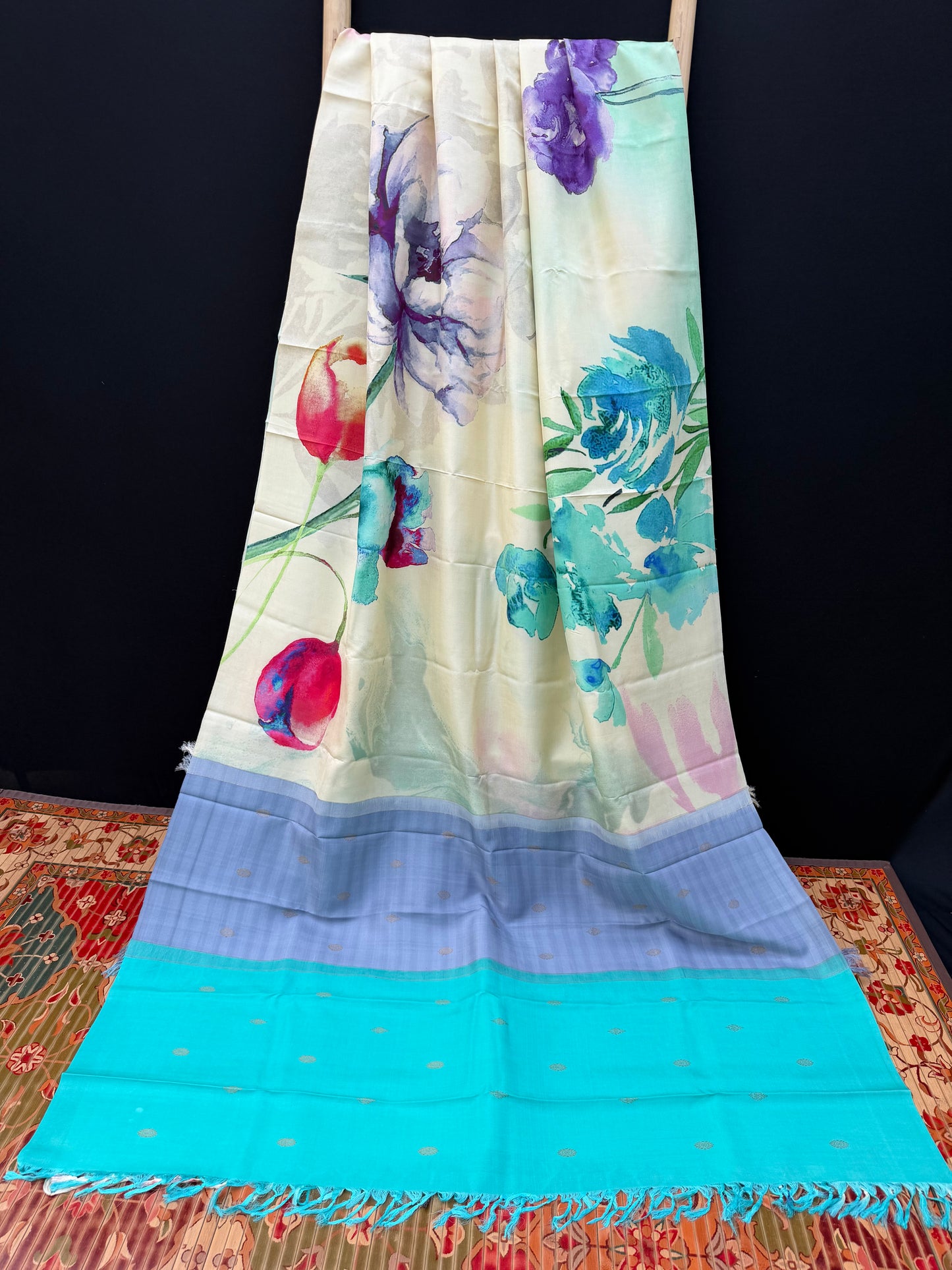 Pure Silk Kanjeeveram with digital print