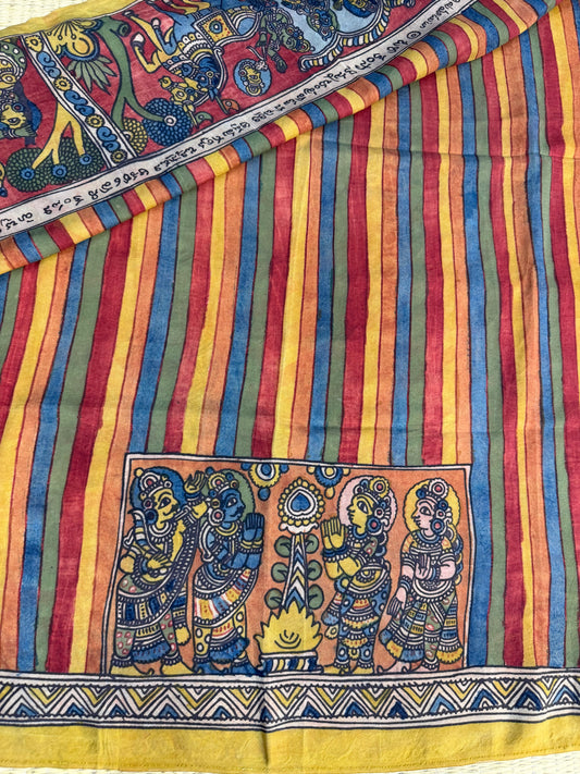 Penkalamkari silkcotton blouse material