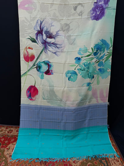 Pure Silk Kanjeeveram with digital print