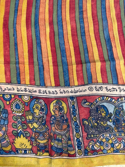 Penkalamkari silkcotton blouse material