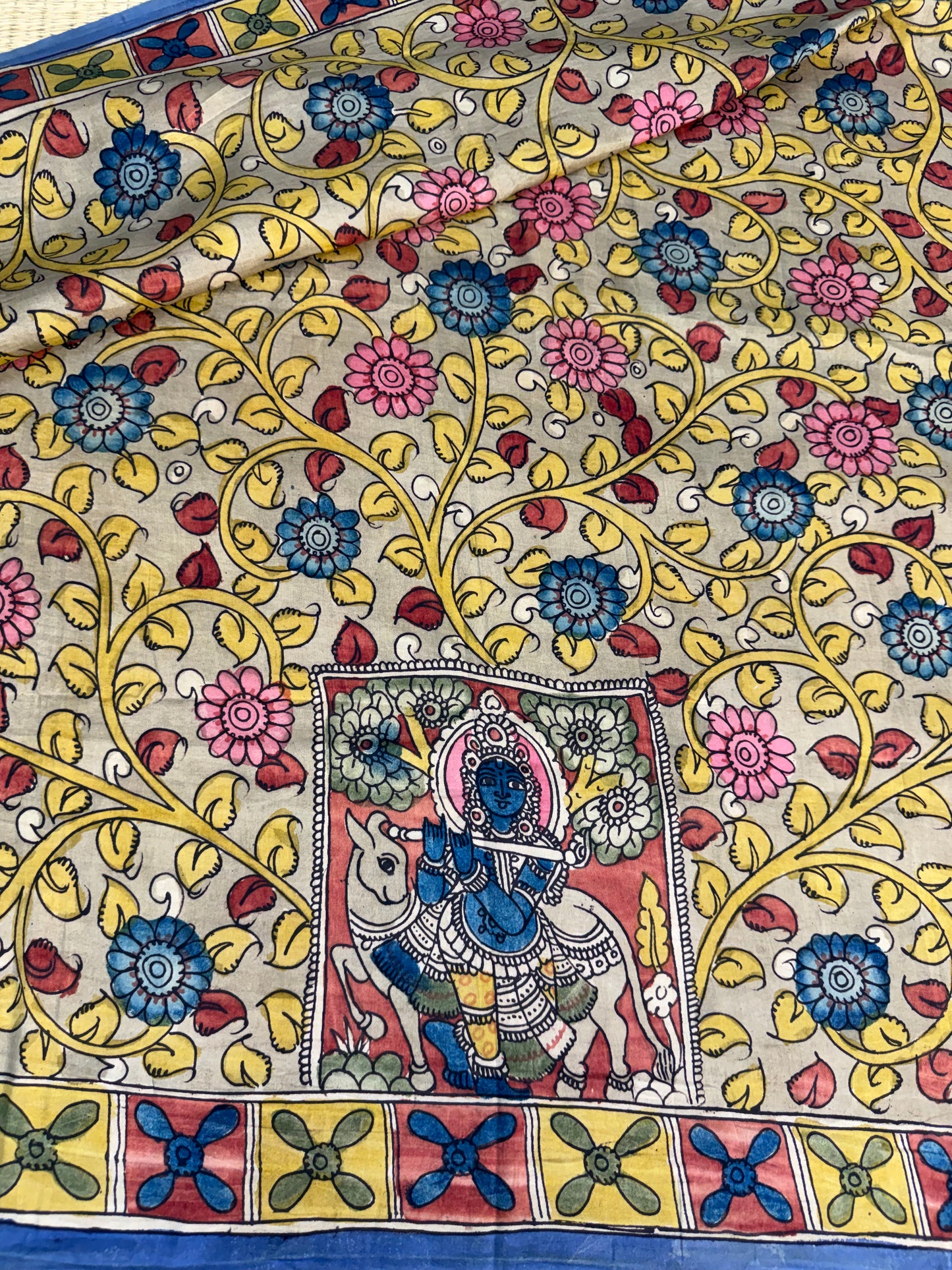 Penkalamkari silkcotton blouse material