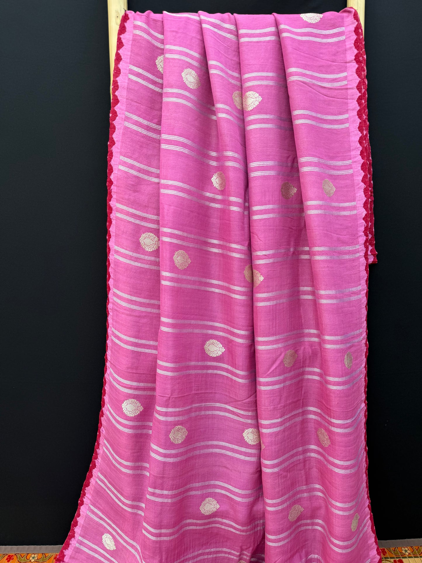 Pure silk tussar georgette benaras sarees