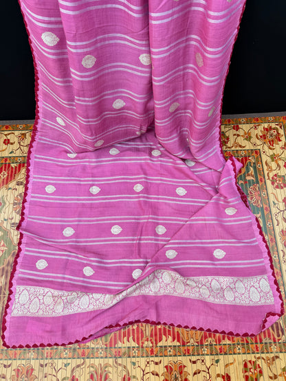 Pure silk tussar georgette benaras sarees