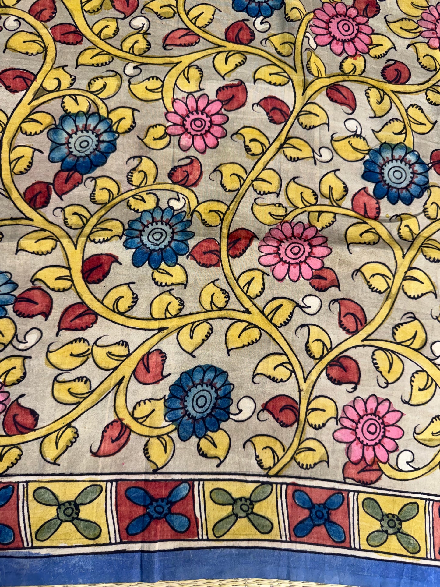 Penkalamkari silkcotton blouse material