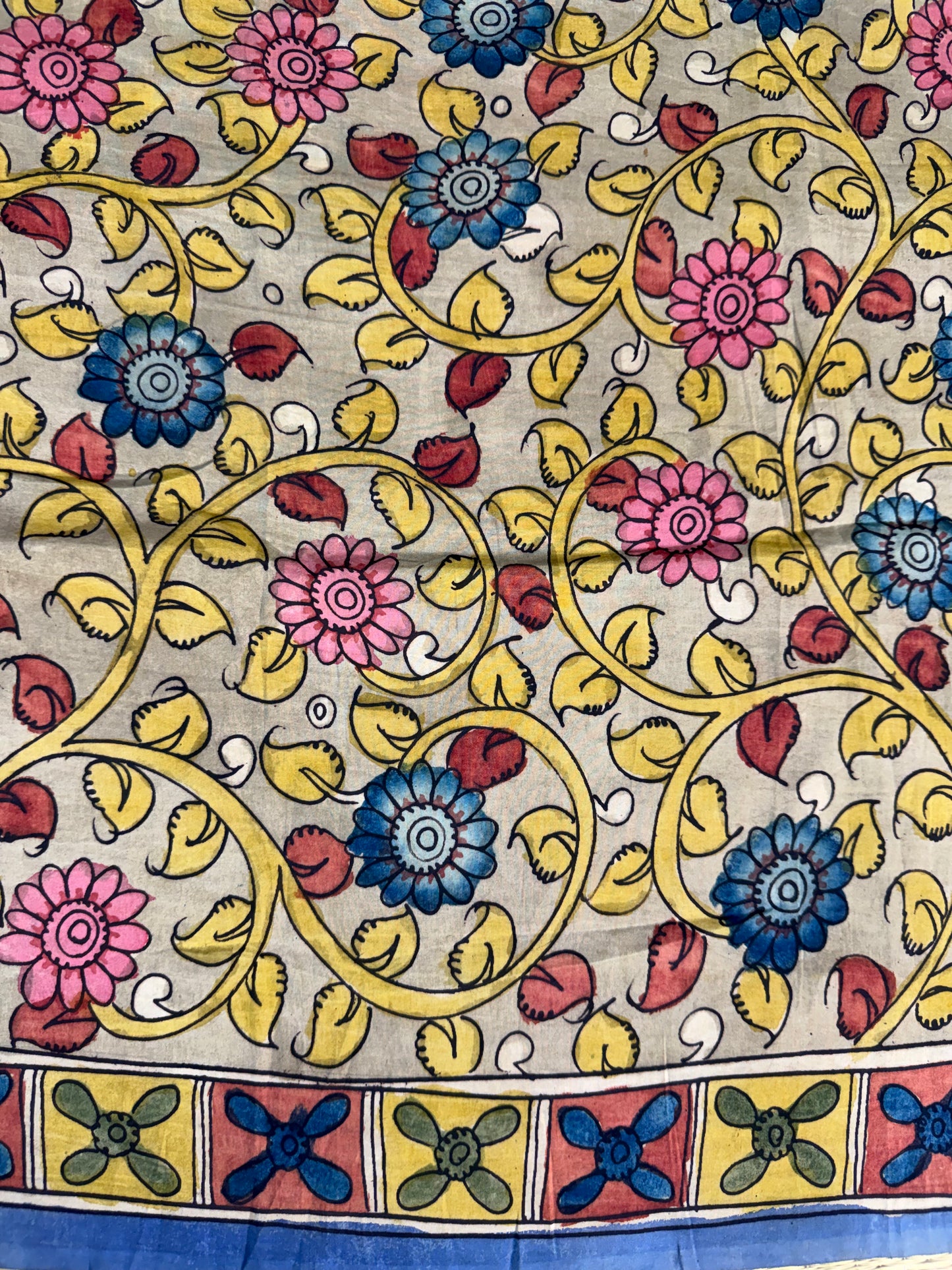 Penkalamkari silkcotton blouse material