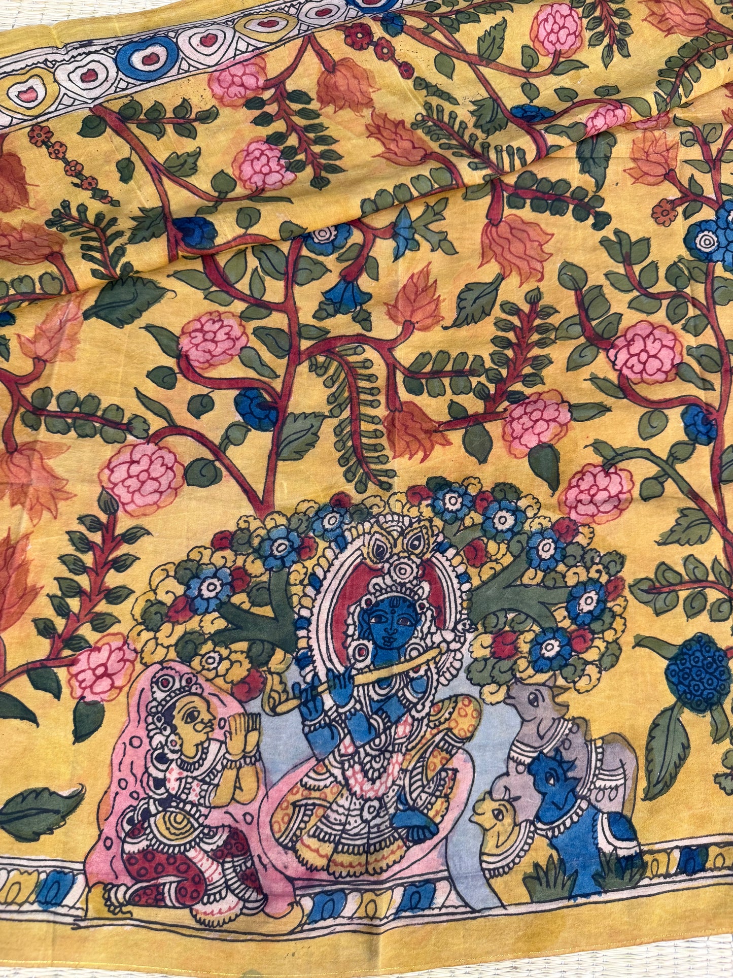 Penkalamkari silkcotton blouse material