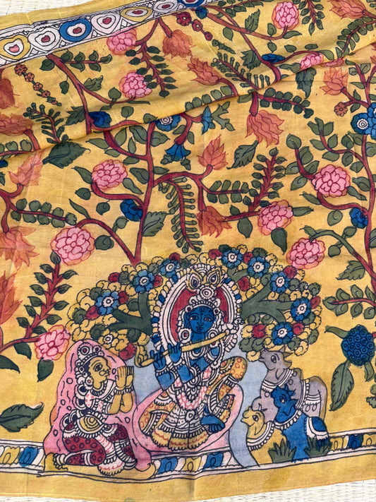 Penkalamkari silkcotton blouse material