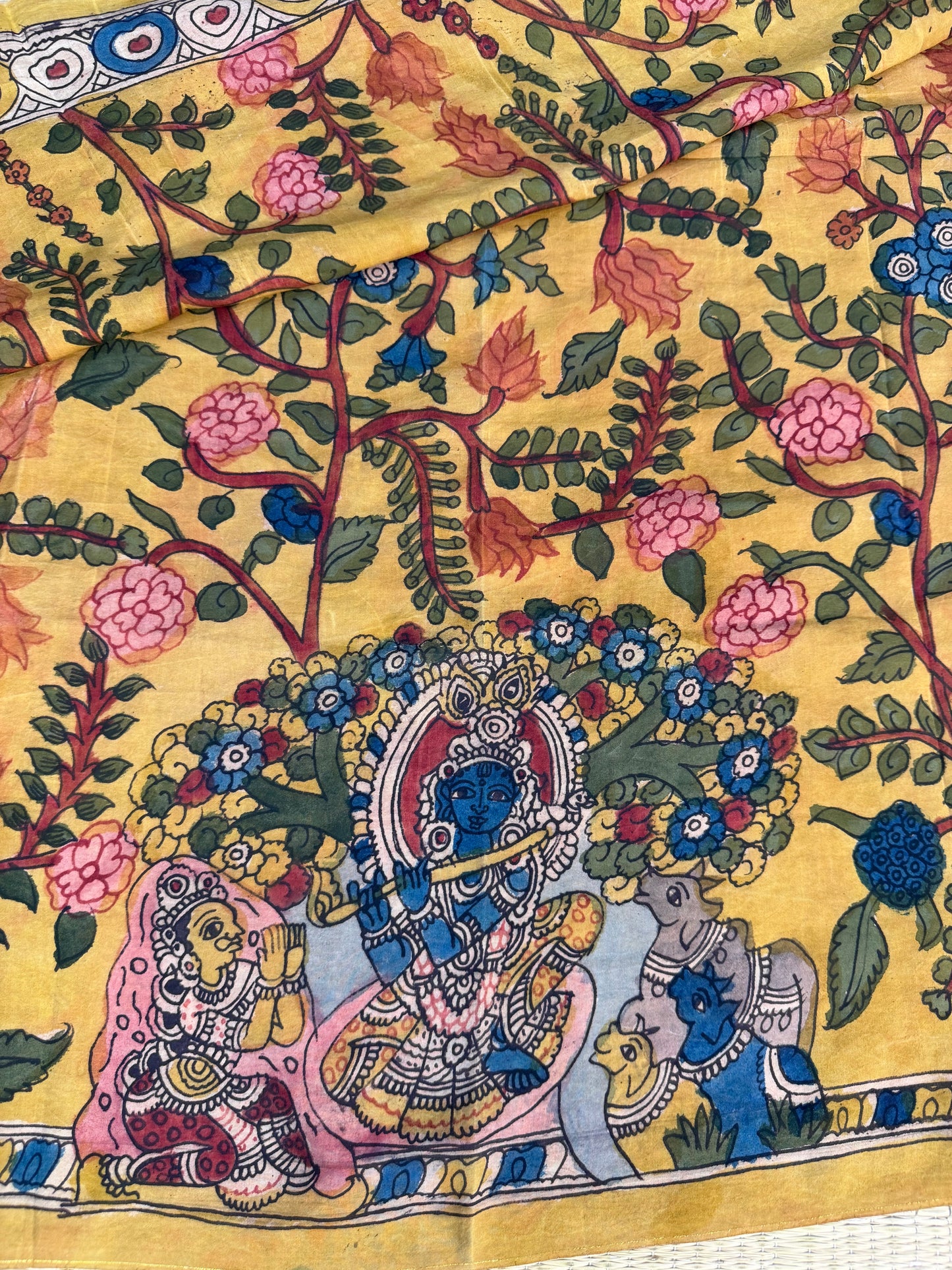 Penkalamkari silkcotton blouse material