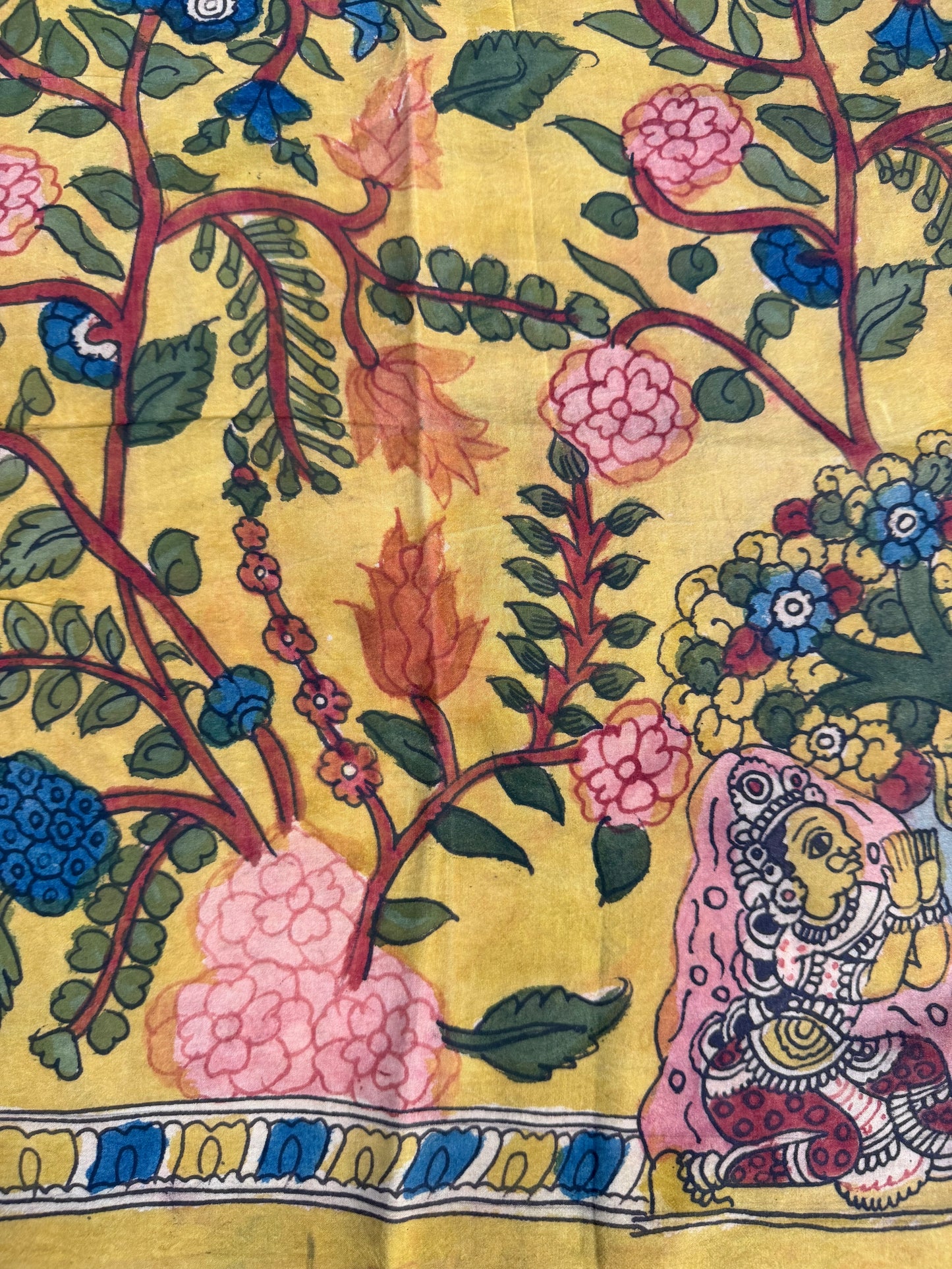 Penkalamkari silkcotton blouse material