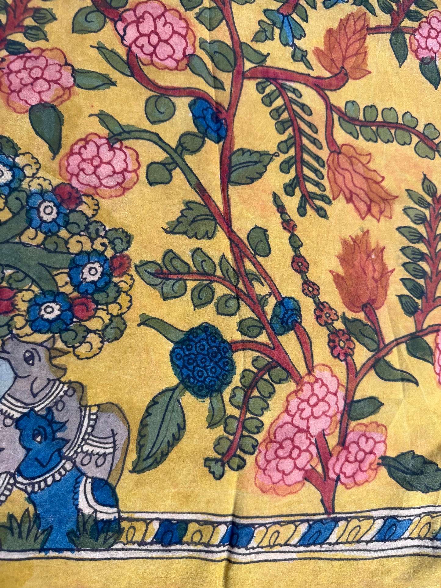 Penkalamkari silkcotton blouse material