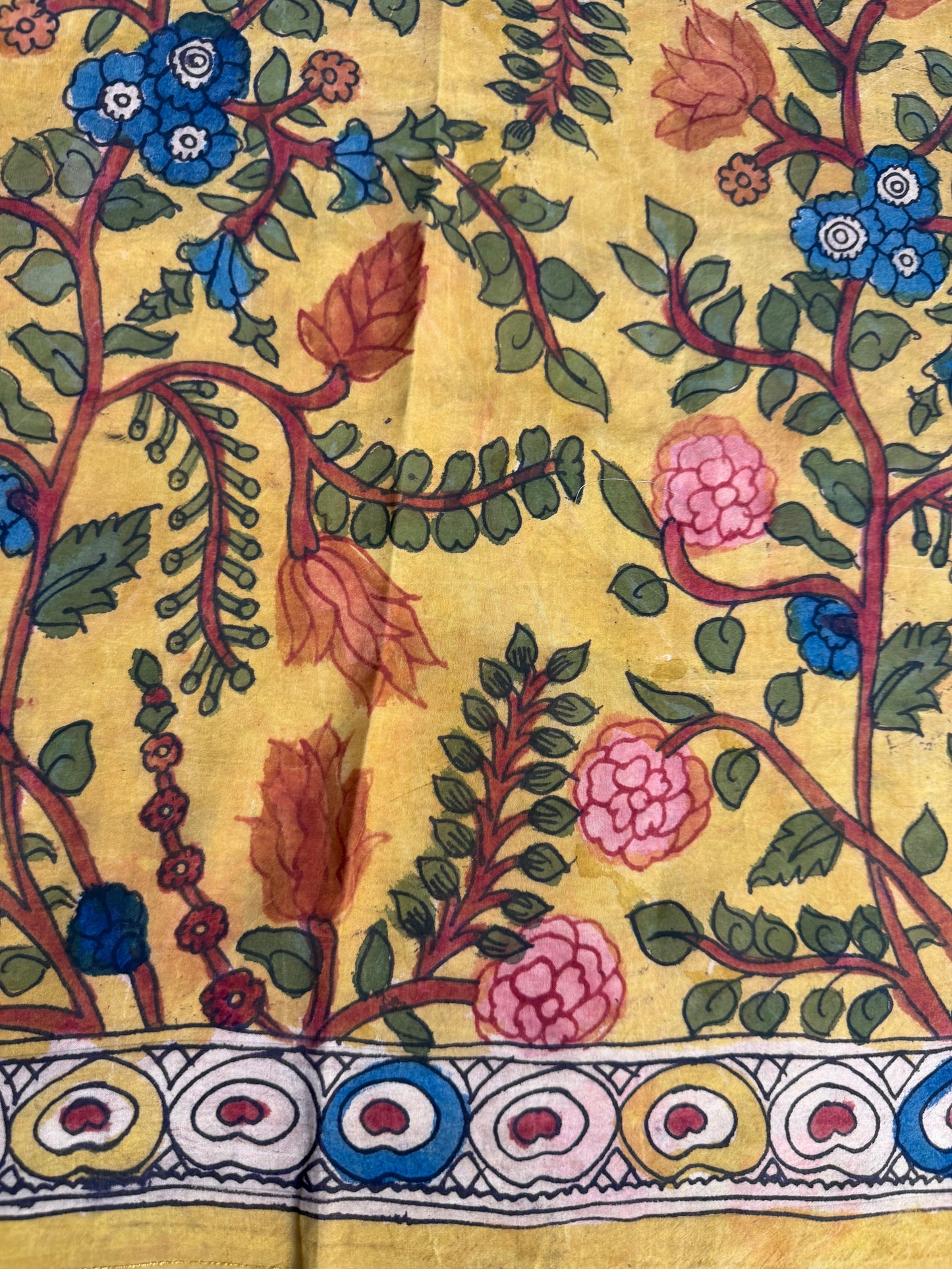 Penkalamkari silkcotton blouse material