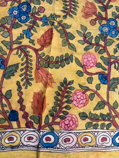 Penkalamkari silkcotton blouse material