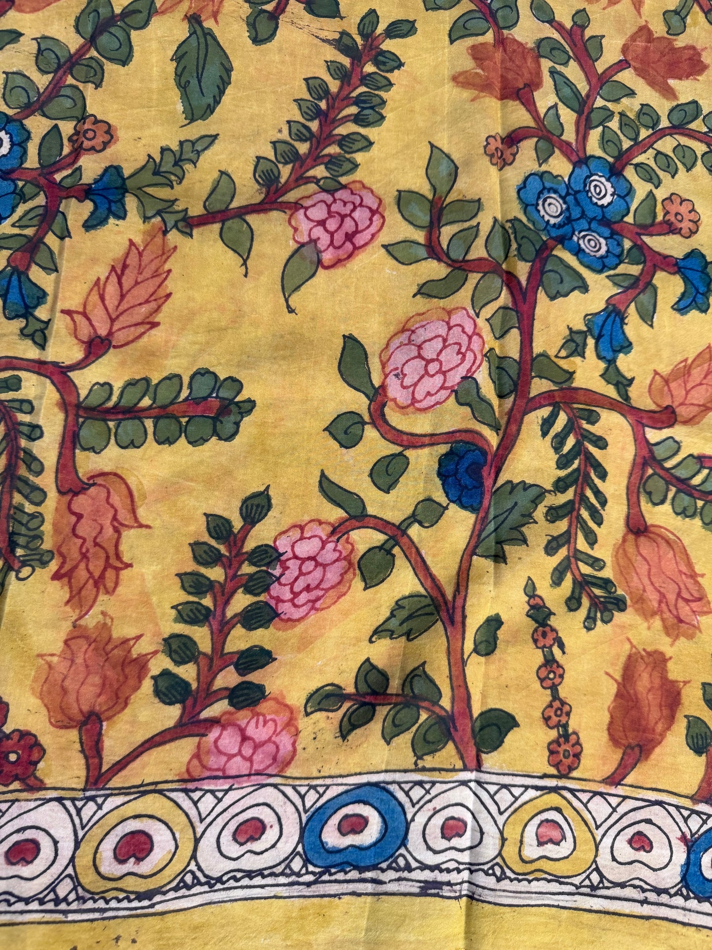 Penkalamkari silkcotton blouse material