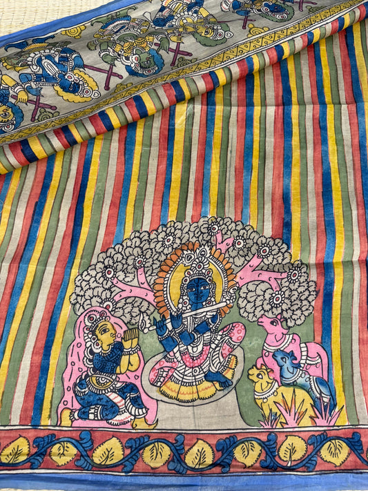 Penkalamkari silkcotton blouse material