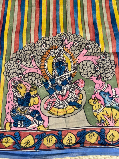 Penkalamkari silkcotton blouse material