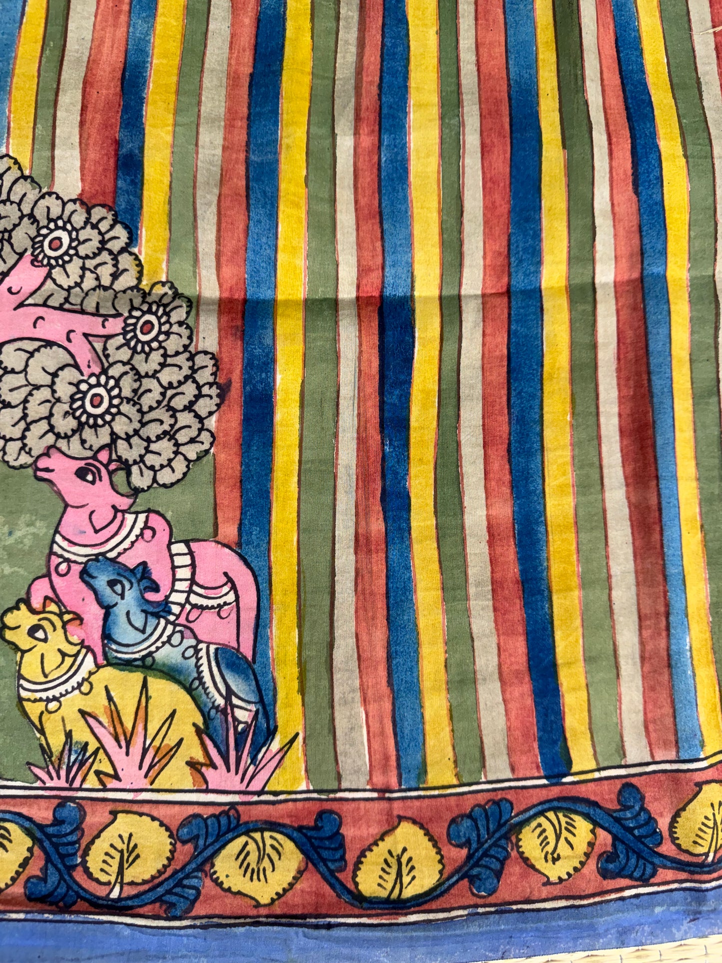 Penkalamkari silkcotton blouse material