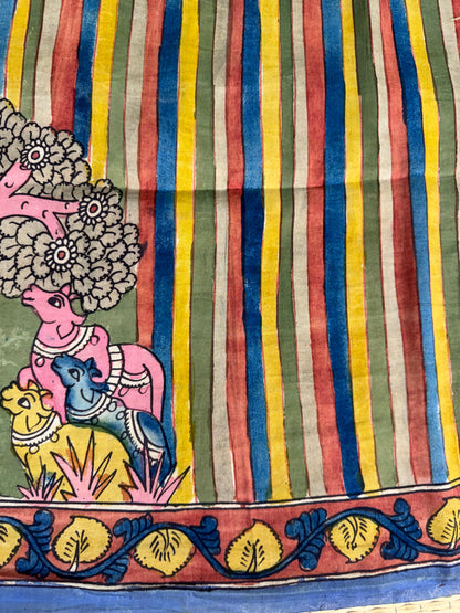 Penkalamkari silkcotton blouse material
