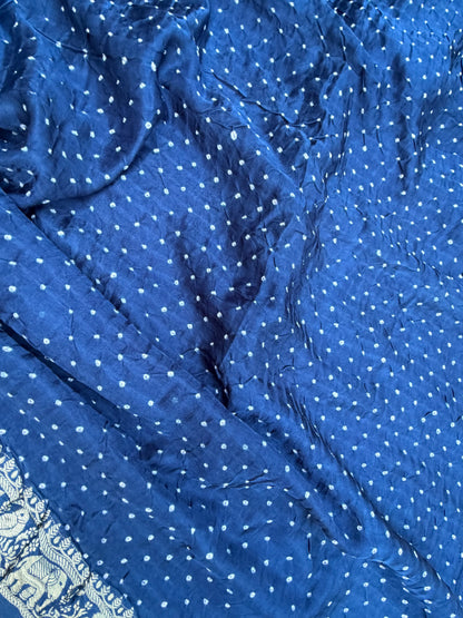 Digital Printed Gajjisilk Saree with Bandhini