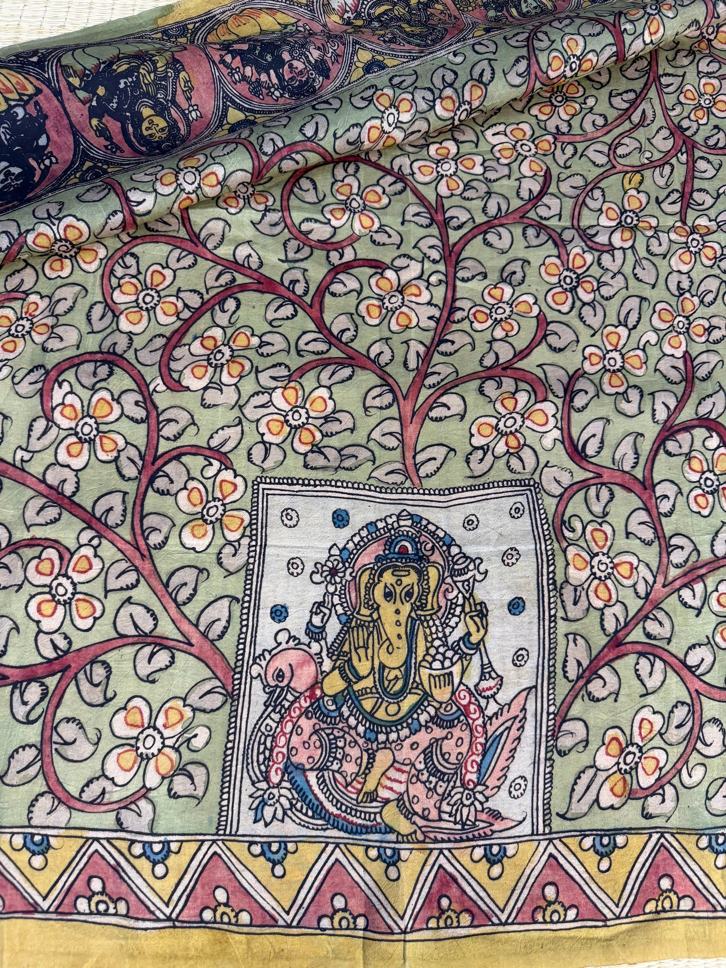 Penkalamkari silkcotton blouse material