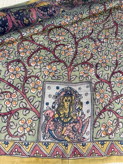 Penkalamkari silkcotton blouse material