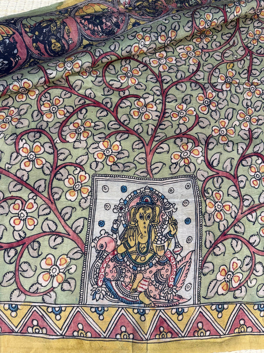 Penkalamkari silkcotton blouse material