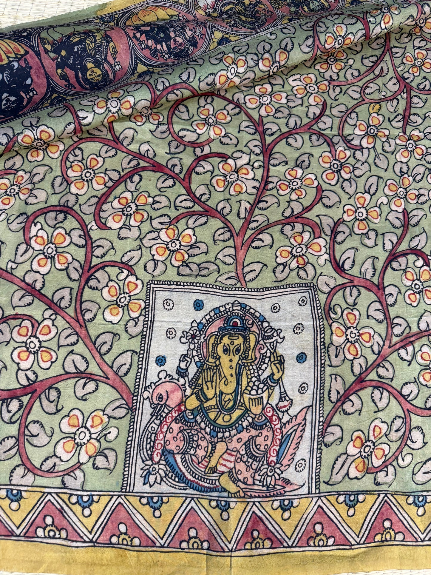 Penkalamkari silkcotton blouse material