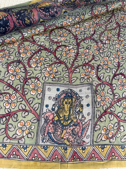 Penkalamkari silkcotton blouse material