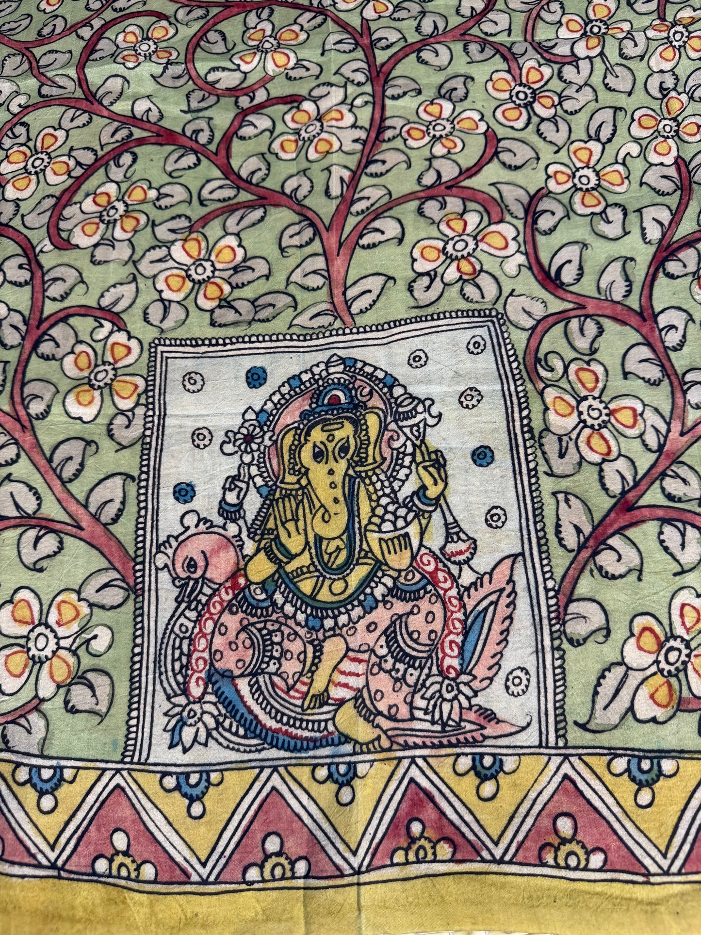 Penkalamkari silkcotton blouse material