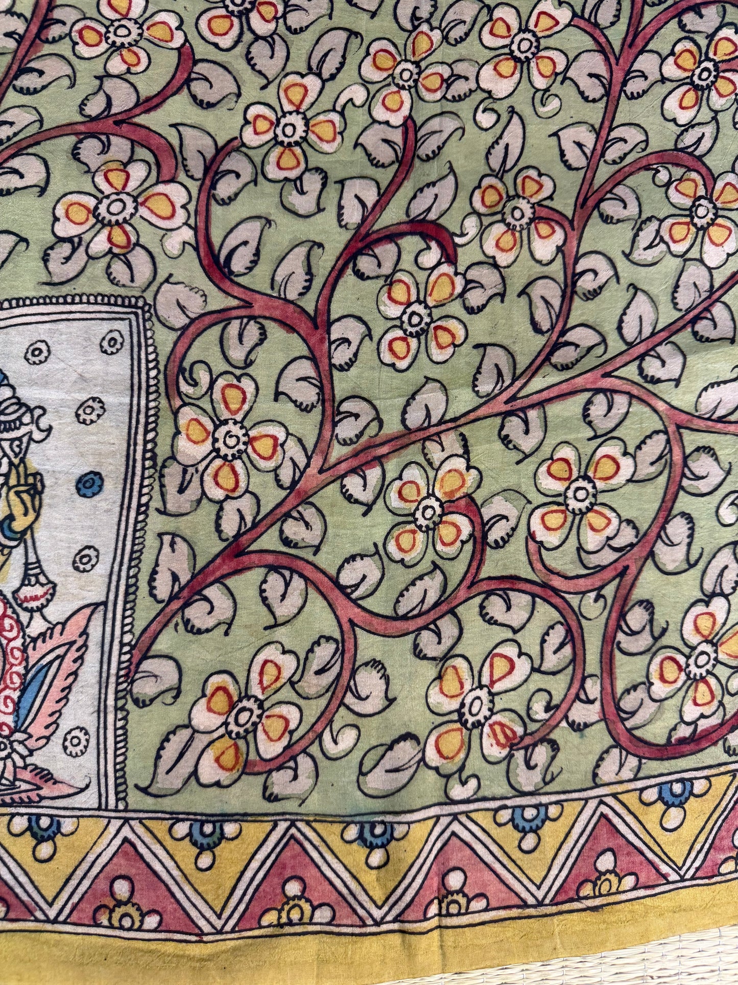 Penkalamkari silkcotton blouse material